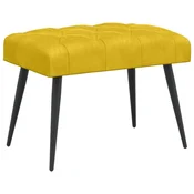 Vidaxl Klop s gumbnim oblazinjenjem Rumena 60 x 40 x 45 cm Žamet