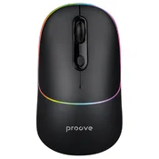 Brezžična optična miška Proove Blink s štirimi gumbi, 800 - 1600 DPI in tihim klikanjem - črna