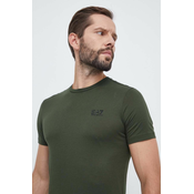 Pamucna majica EA7 Emporio Armani boja: zelena, s tiskom