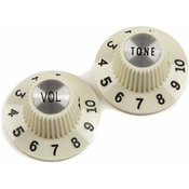 Fender Pure Vintage 1965 Jazzmaster Witch Hat Knobs Vintage White 2 Pack