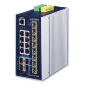 PLANET IP30 Industrial L3 8-Port Managed Gigabit Ethernet (10/100/1000) Blue, White