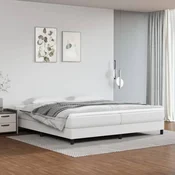 shumee vidaXL Posteljni okvir bel 200x200 cm umetno usnje