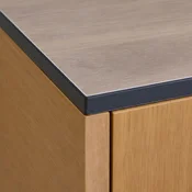 shumee HPL pult za omarico za umivalnik 90 cm 90x45 cm, hrast Castello z luknjami