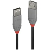 LINDY LINDY USB kabel USB 2.0 USB-A vtič\, USB-A vtičnica 0.20 m črna\, siva 36700, (20417117)