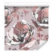 Tapeta z lepimi anemoni za dnevno sobo in spalnico 50x1000 cm