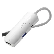 LINQ LinQ, VozliŽe 3-v-1 HDMI USB-C Power Delivery 140W 5Gbps, Siva, (22119442)
