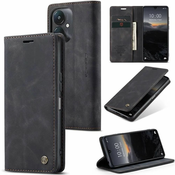 Etui CaseMe MagFlip za Xiaomi Redmi 13C 5G z najvišjim nivojem zaščite in samodejnim magnetnim zapiranjem - smooth black