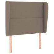 Vidaxl Vzglavje z ušesi taupe 93x23x118/128 cm blago