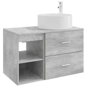 Vidaxl Komplet pohištva za kopalnico 2 pcs Betonsko siva