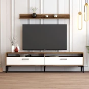 Hanah Home TV komoda sa policama Istanbul, 180 cm, Orah-bela
