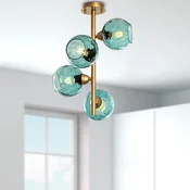 Opviq Luster Benek-15-14502, 40x40x55cm, IP20, Zlatno-plave boje