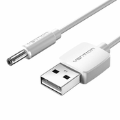 Vention Power Cable USB 2.0 to DC 3.5mm Barrel Jack 5V CEXWF 1m (white)