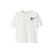 NAME IT Majica NKFKATELIN temno rjava / bela