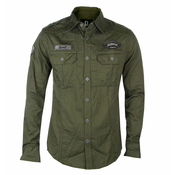 Moška srajca BRANDIT - Luis Vintageshirt with badges - 4023-olive