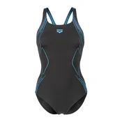 ARENA Enodelne kopalke Graphic Swim Pro Back azur/črna