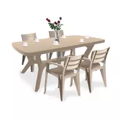 Set vrtnega pohištva Juliemore 4+1 cappuccino