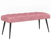 Vidaxl Klop s gumbnim oblazinjenjem Roza 110 x 40 x 46 cm Žamet