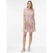 Light Pink Womens Knee-Length Patterned Shirt Dress ORSAY - Womens