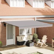 Skrovita tenda Svijetlo siva 400 × 350 cm Tkanina i Aluminij