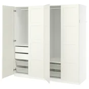 PAX/BERGSBO Garderobni sestav, bela/bela, 200x60x201 cm