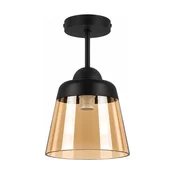BRILAGI-LED Pritrjen stropni lestenec R GLASS 1xE27/60W/230V O 15,5 cm črna/dimno bež