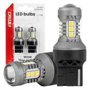 AMiO LED žarnica 7440 W21W Standard 15xSMD (3030) bela 12V/24V