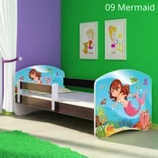 Djecji krevet ACMA s motivom, bocna wenge 180x80 cm 09-mermaid