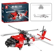 Kocke za sestavljanje Realističen model reševalnega helikopterja HH-60J Jayhawk