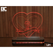 Black Cut 3D Lampa sa 9 razlicitih boja i daljinskim upravljacem - Forever in Love ( L01 )
