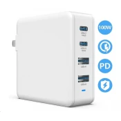 Polnilec Viking USB GaN 100 W, podpora PD3.0 in QC4 , bel