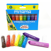 Flomasteri Mitama - Jumbo Maxi Tip, 8 boja, perivi