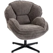 HOMCOM HOMCOM ušesni naslonjač poliester, kovina 86D x 76Š x 88V cm Siva, (5000242925)