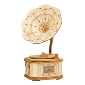 Robotime lesene 3D sestavljanke Starinski gramofon