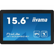 IIYAMA TF1633MSC-B1 15.6inch PCAP FHD Bezel Free Front 10P Touch 385cd/m2 HDMI DP USB Interface HUB 2x2.0 Speakers
