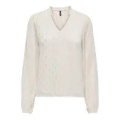 Only Ženska bluza Ivy, V izrez, Bež