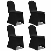 vidaXL vidaXL Rastezljiva navlaka za stolice 4 kom Crna boja