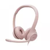 LOGITECH slušalke H390, roza, USB
