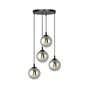 Luster na sajli COSMO 4xE14/10W/230V precnik 40 cm crna/siva