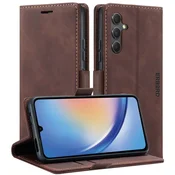 Overboard Ovitek za Samsung Galaxy A35 5G, denarnica Vintage s preklopom, kava
