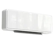 HOMCOM Stenski termoventilator 2000W, keramični električni grelnik 3 načini z ventilatorjem, termostat, timer, zaznavanje odprtega okna, daljinski upravljalnik, oscilacija, steklena plošča, bela