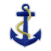 shumee Našitek sidra z zlato vrvjo - likalnik - magnetna podlaga - vezen našitek/značka/emblem