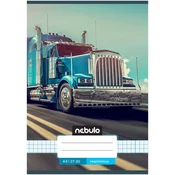 Nebulo: Zvezek s karo vzorcem in motivom tovornjaka, šivan, 27-32, format A/5