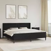 vidaXL Posteljni okvir z vzmetnico Črna 180 x 200 cm Umjetno usnje