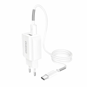 DUDAO A2EU Home Travel polnilec 2x USB 2.4A + USB C kabel, bela