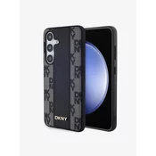 DKNY DKNY Usnjeno ohišje s kvačkanim enobarvnim vzorcem MagSafe - ohišje za Samsung Galaxy S24 (črno)