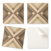 shumee Komplet tiskanih vinilnih ploščic - dekoracija za spalnico z geometrijskim karo vzorcem 4x50x50 cm