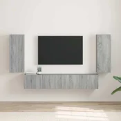 vidaXL TV stenska omara 2 pcs Siva Sonoma 30 x 31 x 80 cm