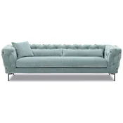 Casa Padrino luxury Chesterfield 3 seater sofa turquoise/black 258 x 99 x H. 83 cm - Living room sofa - Hotel sofa - Living room furniture - Chesterfield furniture - Luxury furniture