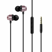 Wired headphones 3,5 mm jack pink gold