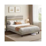 Songmics Posteljni okvir 202x160x110 cm bež